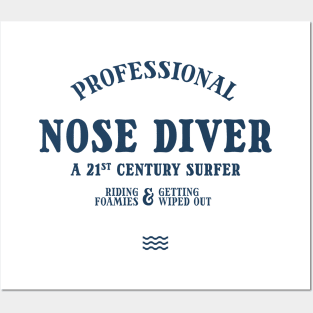 Nose Diver - Funny beginner surfers with softboards & wipeouts Posters and Art